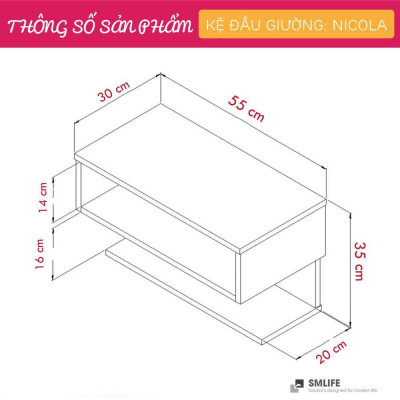 Kệ đầu giường SMLIFE Nicola