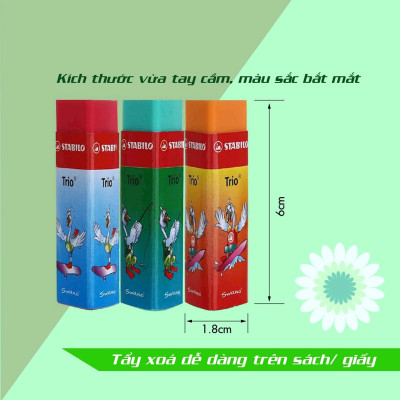 Gôm STABILO Yippy-plas/Trio (nhiều màu) - Gôm tam giác, màu ngẫu nhiên (ER199)