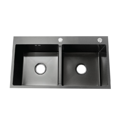 Combo chậu rửa chén inox 304 nano vòi nước rửa chén inox 304 nano kháng khuẩn kích thước 8245 kèm rổ inox bộ xả chậu