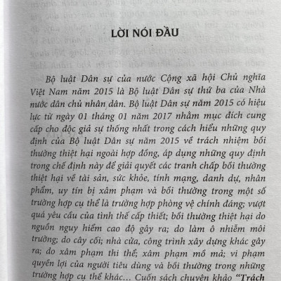 Luật Dân sự Việt Nam (Bình giải và áp dụng) - Trách nhiệm bồi thường thiệt hại ngoài hợp đồng 