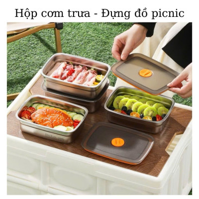 Hộp Đựng Thực Phẩm Inox Cao Cấp Kèm Nắp – Khay Inox Đựng Đồ Ăn Bảo Quản Tủ Lạnh Đủ Size - HÀNG CHÍNH HÃNG MINIIN
