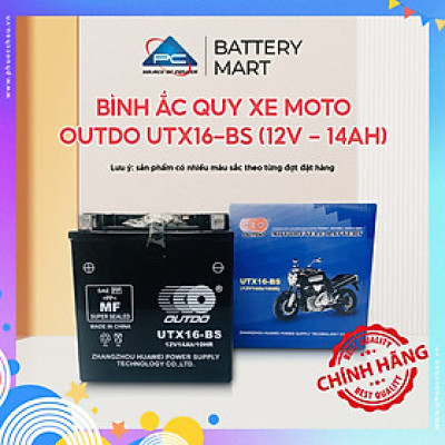 Bình ắc quy xe moto OUTDO UTX16-BS (12V - 14AH)