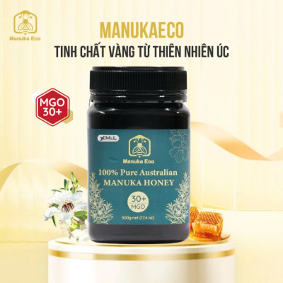 Mật ong Manuka Úc nguyên chất 100% - chỉ số kháng khuẩn MGO từ 30+ - thực phẩm bổ dưỡng, tăng sức đề kháng, làm đẹp – nhập khẩu chính hãng (100% Pure Australian Manuka Honey)