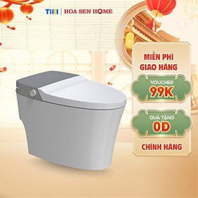 Bồn cầu thông minh TUSLO E004 Luxury lớp phủ men cao cấp, thiết kế bo tròn góc cạnh, công nghệ cảm biến hiện đại - Hoa Sen Home - Hàng chính hãng 