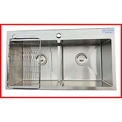{CHÍNH HÃNG} Chậu rửa 2 hố cân phụ kiện đi kèm chât liệu Inox 304 cao cấp mã GC.A7843 thương hiệu GERARI