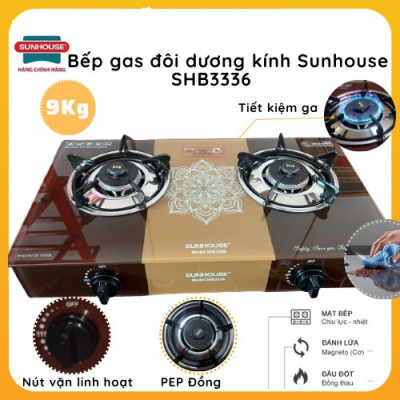 Combo Bếp Gas Dương Kính Sunhouse SHB3336 Kèm Van Dây - Hàng chính hãng