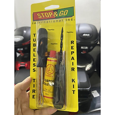 Bộ vá vỏ không ruột Stop & go 76002, bộ vá xe Stop&go không ruột cho xe máy