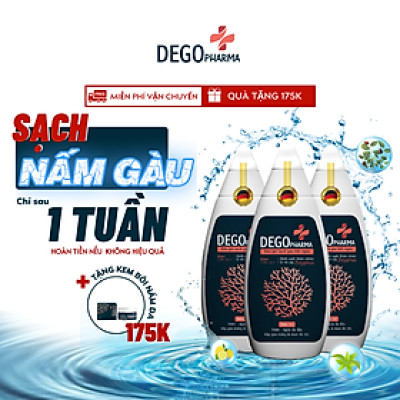 Combo 03 dầu gội sạch gàu hết ngứa Dego Pharma chiết xuất hoàn toàn từ thiên nhiên an toàn với người sử dụng có dung tích 80ml
