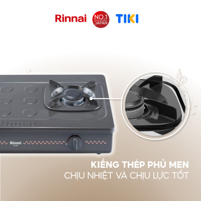 Bếp gas dương Rinnai RV-287(G)N mặt bếp men và kiềng bếp men - Hàng chính hãng.