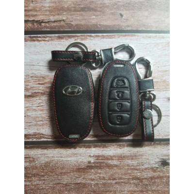 Bao Da Chìa Khóa Dành Cho Xe Hyundai Accent 2021 (Da Thật) Logo 3D