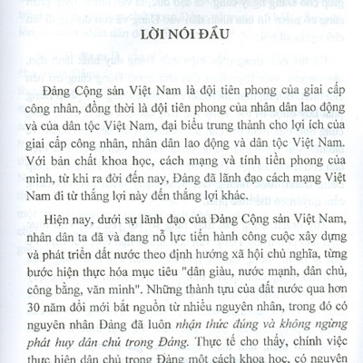 Thực Hiện Dân Chủ Trong Đảng Ở Nước Ta Hiện Nay - Thực Trạng Và Giải Pháp (Sách Chuyên Khảo)