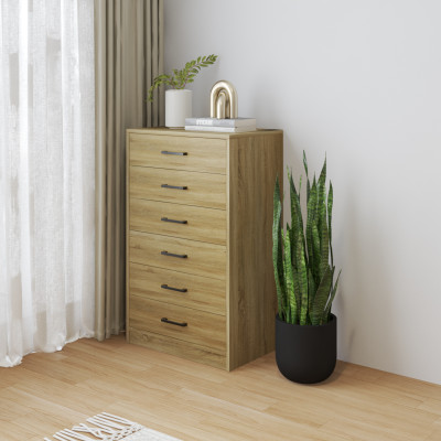 HAPPY FURNITURE , HEINEE - Tủ lưu trữ 6 ngăn kéo, THK_234 , 60cm x 40cm x 84cm DxRxC, sản phẩm phổ thông