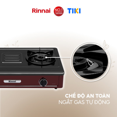 Bếp gas dương Rinnai RV-A271R(EB) mặt bếp men và kiềng bếp men - Hàng chính hãng.