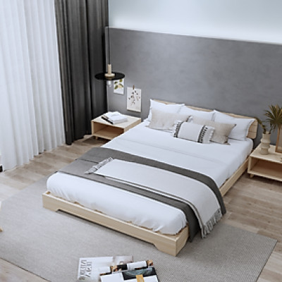 Giường ngủ gỗ CT04 Juno Sofa màu vàng nhạt 