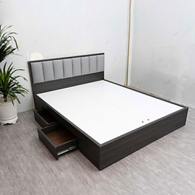 Giường ngủ MDF Juno sofa HLMCT bọc nệm kèm hộc kéo lựa chọn màu ván nệm bọc KT 1m6/1m8 