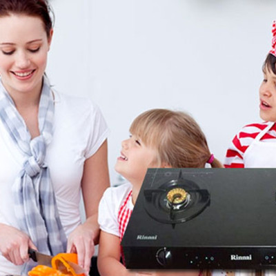 Bếp Gas Dương Rinnai RV-6Double Glass(Sp) - Đen- Hãng chính hãng