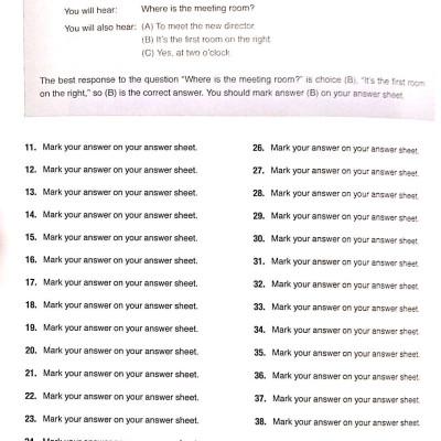 1000 Listening Comprehension Practice Test Items For The New TOEIC Test