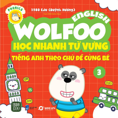 Sách - Combo 6 Cuốn Wolfoo English – Học Nhanh Từ Vựng Tiếng Anh