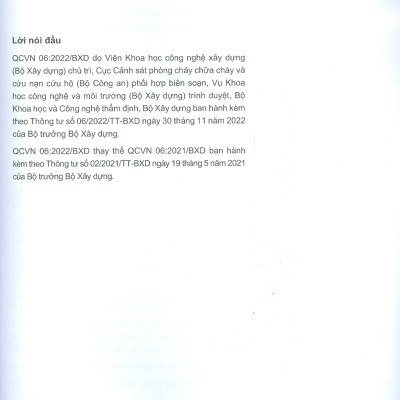 QCVN 06: 2022/BXD - Quy Chuẩn Kỹ Thuật Quốc Gia Về An Toàn Cháy Cho Nhà Và Công Trình