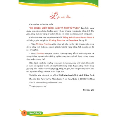 Sách - Em Luyện Viết Tiếng Anh Và Nhớ Từ Vựng - Smart Start 3 (Bám Sát SGK I-Learn Smart Start 3)HA