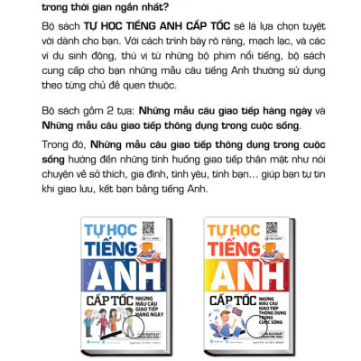 Bộ 2 cuốn Tự Học Tiếng Anh cấp Tốc - Những mẫu câu Giao Tiếp Hàng Ngày -  Những mẫu câu Giao Tiếp Thông Dụng Trong Cuộc Sống