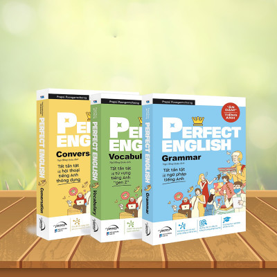 Combo 3 Sách Ăn Dặm Tiếng Anh: Perfect English Vocabulary + Perfect English Grammar  + Perfect English Conversation 
