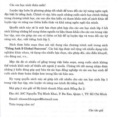 612 Câu Trắc Nghiệm Tiếng Anh 3 - Có Đáp Án (Biên Soạn Theo SGK Tiếng Anh 3 - Global Success) _HA