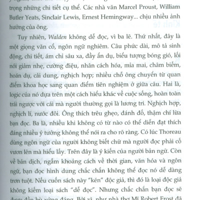Walden - Một Mình Sống Trong Rừng (Tủ sách Tinh Hoa) - Ấn phẩm bỏ túi