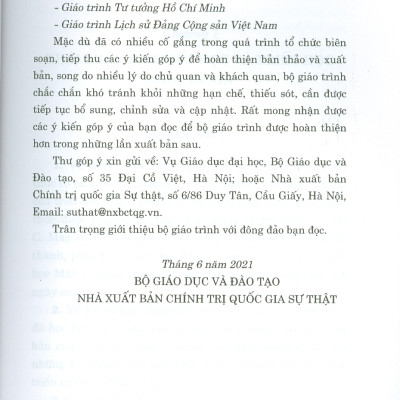 Combo 3 cuốn Giáo Trình Triết Học Mác – Lênin + Giáo Trình Kinh Tế Chính Trị Mác – Lênin + Giáo Trình Lịch Sử Đảng Cộng Sản Việt Nam (Dành Cho Bậc Đại Học Hệ Không Chuyên Lý Luận Chính Trị) – Bộ mới năm 2021
