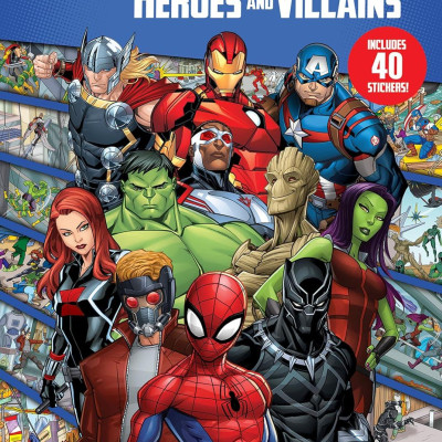 Sách ngoại văn: Look And Find Sticker Book Marvel Heroes And Villains