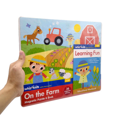Whiz Kids Magnetic Puzzle And Book - On The Farm