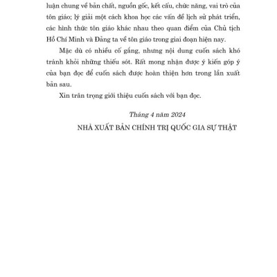 Giáo trình tôn giáo (bản in 2024)