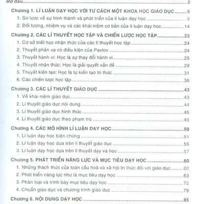 Lí Luận Dạy Học Hiện Đại - Cơ Sở Đổi Mới Mục Tiêu, Nội Dung Và Phương Pháp Dạy Học