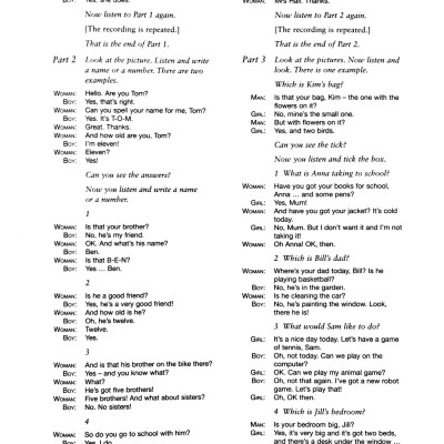 Cambridge English Starters 1 for Revised Exam from 2018 Ans Booklet