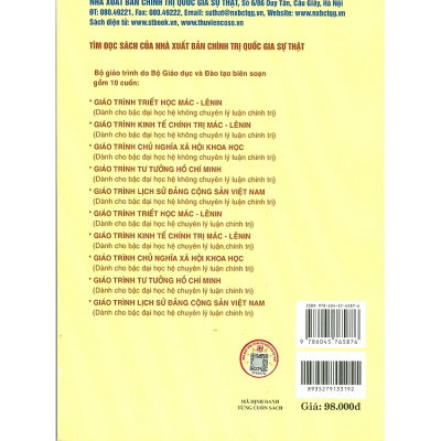 Giáo Trình Kinh Tế Chính Trị Mác – Lênin (Dành Cho Bậc Đại Học Hệ Chuyên Lý Luận Chính Trị)