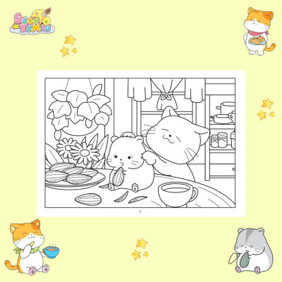 Sách Tô Màu - Chuyện Của Mèo Cam Và Hamster - Minh Thắng