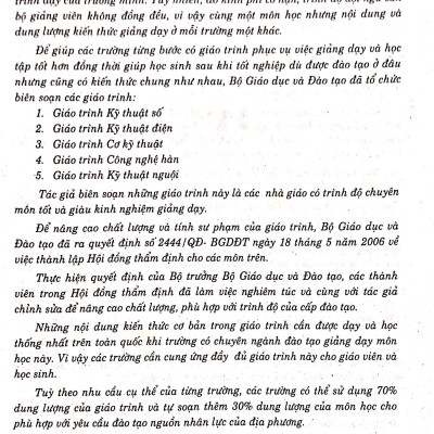 Giáo trình Kỹ thuật số (dung cho các trường đào tạo hệ TCCN)