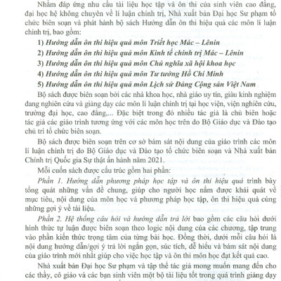 Hướng Dẫn Ôn Thi Hiệu Quả Môn Triết Học Mác - Lênin (Dùng Cho Sinh Viên Đại Học Không Chuyên Lí Luận Chính Trị)