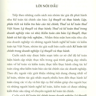 Kế Toán Tài Chính Trong Doanh Nghiệp: Lý Thuyết Và Thực Hành (Tái bản lần thứ nhất có sửa chữa, bổ sung)