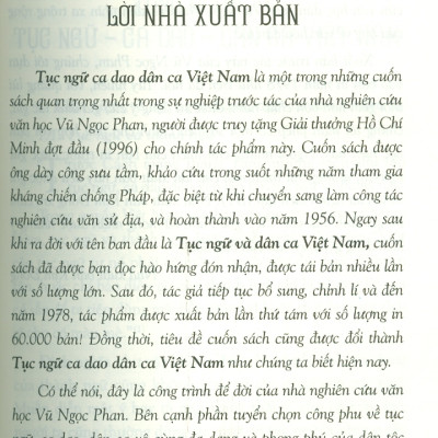 Tục Ngữ - Ca Dao - Dân Ca Việt Nam - Tập 1 (Tái bản 2024) - Vũ Ngọc Phan
