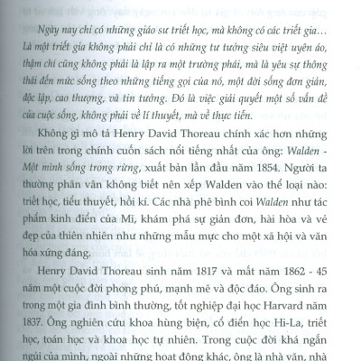 Walden - Một Mình Sống Trong Rừng (Tủ sách Tinh Hoa) - Ấn phẩm bỏ túi