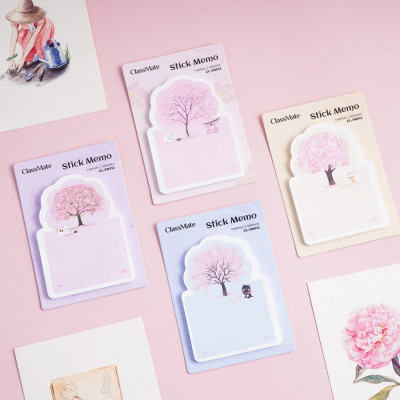 Giấy note Classmate Stick Memo CL-SN012 Thiết Kế Cây và Mèo, Dùng Để Ghi Chú, Trang Trí Sổ Vở Tiện Lợi