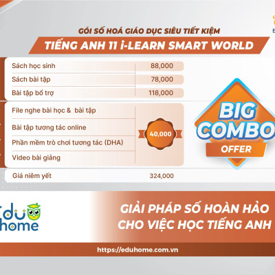 Tiếng Anh 11 i-Learn Smart World - Gói số hóa giáo dục siêu tiết kiệm (SB, WB, BTBT, Digital Pack)