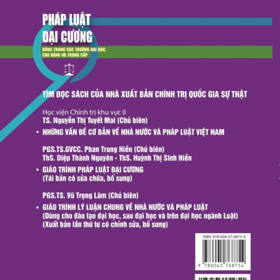 Pháp luật đại cương. Dùng trong các trường đại học và trung cấp (xuất bản lần thứ 21, có sửa chữa, bổ sung) - bản in 2024