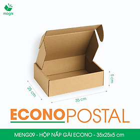 MENG09 - 35x25x5 cm - 20 Hộp carton nắp gài đóng hàng giá rẻ, hộp gói hàng, hộp quà thời trang