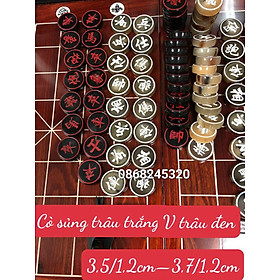 Quân cờ sừng trắng và sừng đen  kt 3.7×1.2cm 