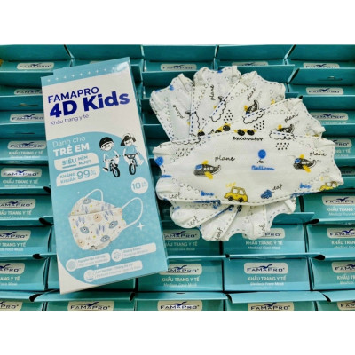 Hộp 10 Khẩu Trang Trẻ Em 4D Kids