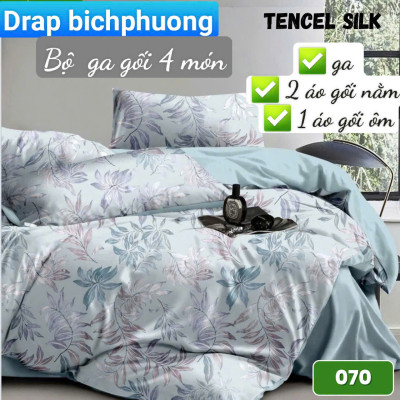 Bộ drap gối Tencel vải Hàn Quốc , đỉnh cao mát , mềm mại { drap và 3 áo gối}