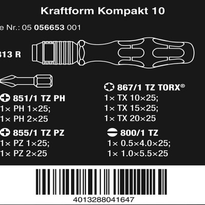 Bộ  đa năng kraftform kompakt 10,  Wera 05056653001