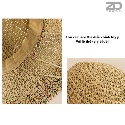 Mũ Cói Nữ, Nón Đi Biển Thoáng Khí MCNDB01 Phong Cách Hàn Quốc